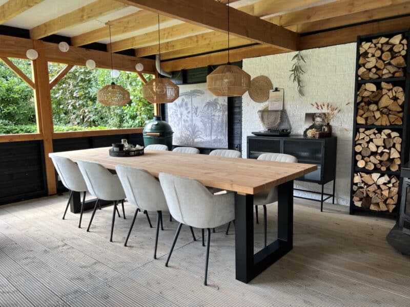 Overkapping inspiratie tuintafel U poten