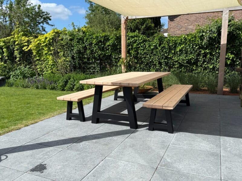 Tuintafel met tuinbank stel zelf samen