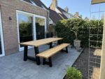 Tuintafel met tuinbank