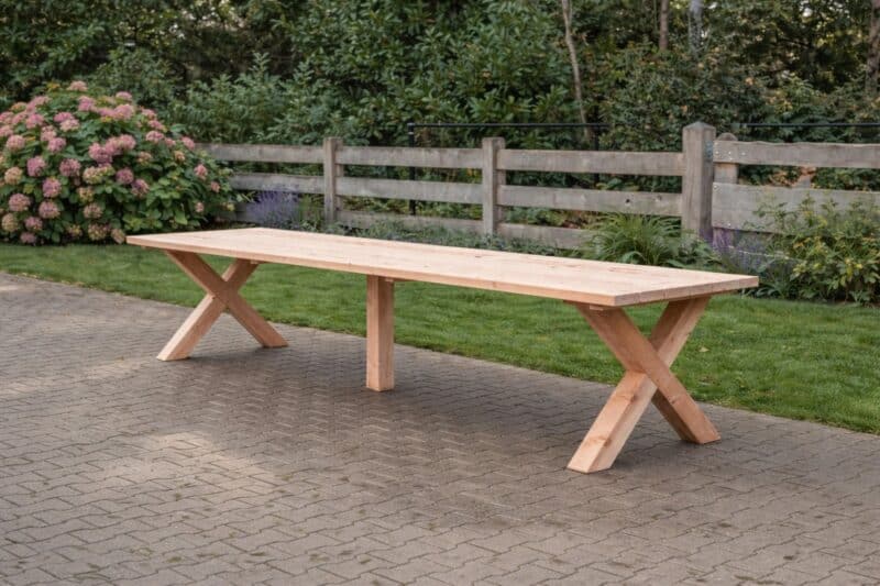 Tuintafel Xavier | Buitentafel | X Poten Hout | Douglas Hout