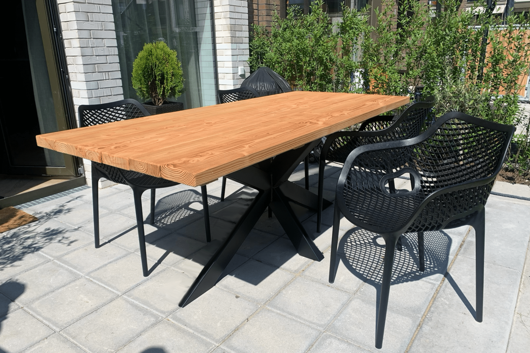 Tuinset 4 personen | 200cm | Matrix Poten | Senna Zwart Stoelen