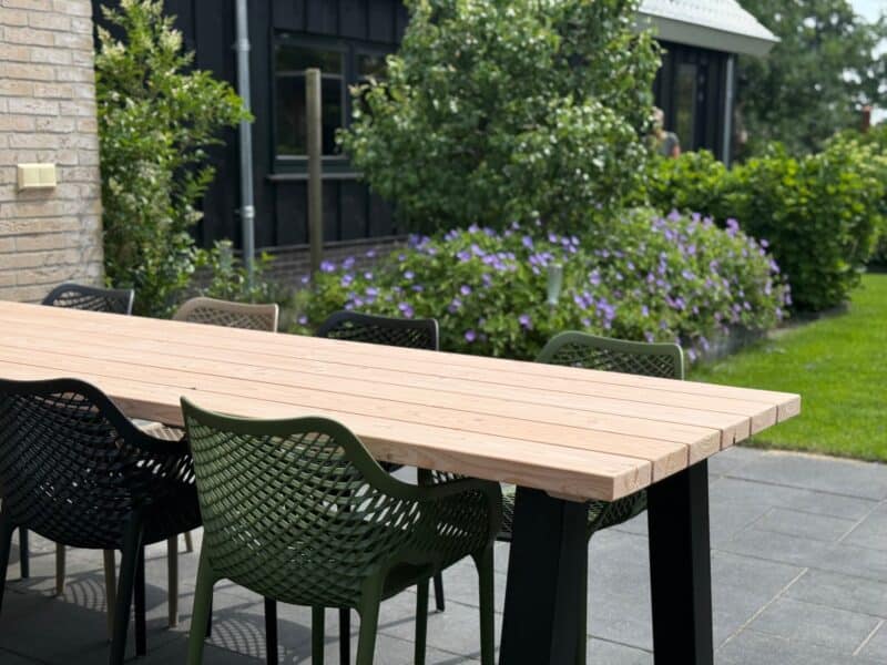 Tuintafel Stel Zelf Samen | Douglas hout | Stalen poten