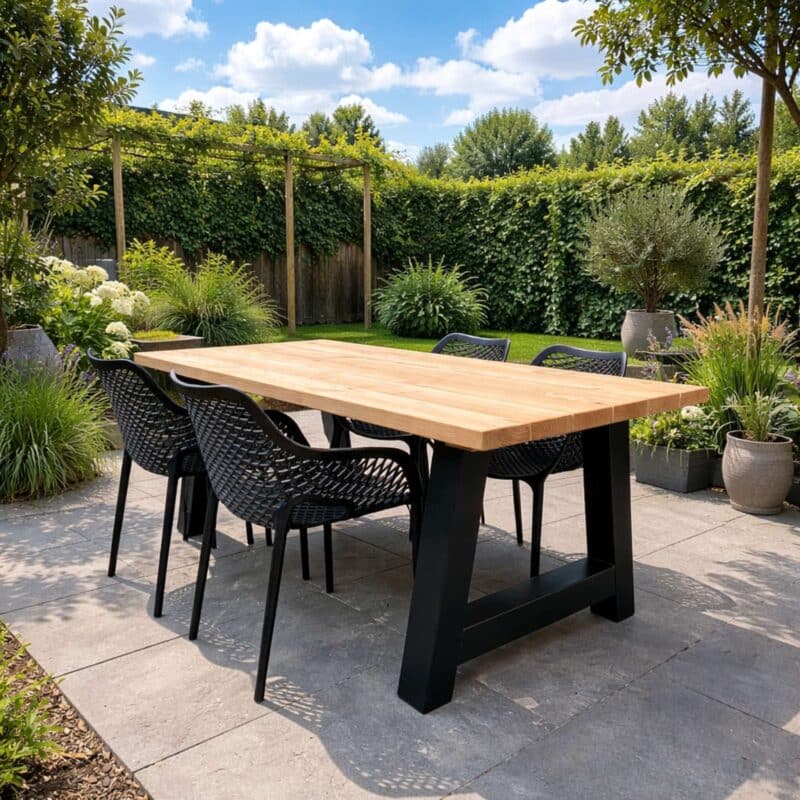 Tuinset 4 personen | 200cm | Douglas Hout | Stalen poten2.jpg