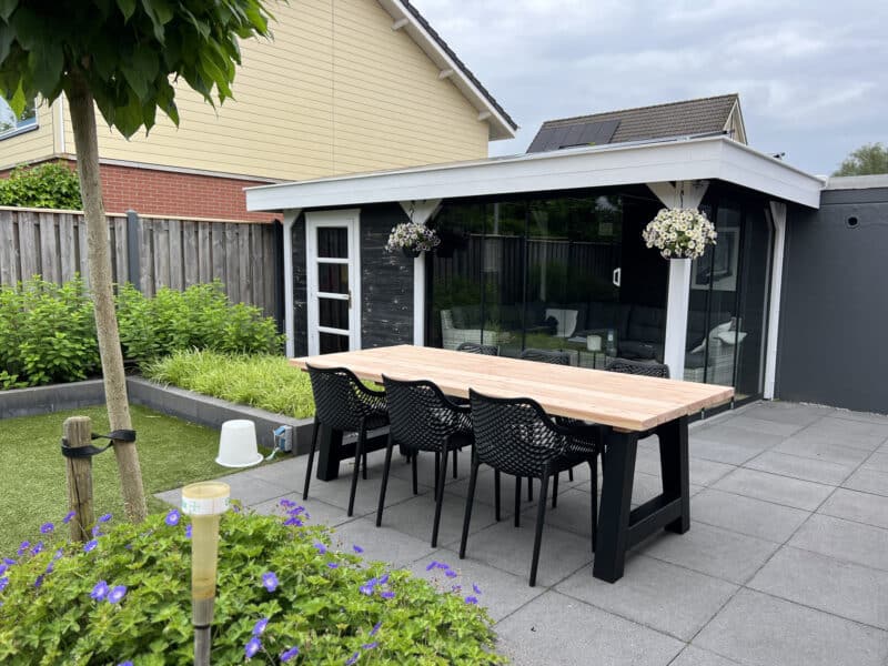 Tuinset 6 personen | 240cm | Douglas Hout | Stalen poten