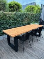 Tuinset 6 personen | 240cm | Douglas Hout | Stalen poten