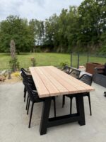 Tuinset 6 personen | 240cm | Douglas Hout | Stalen poten