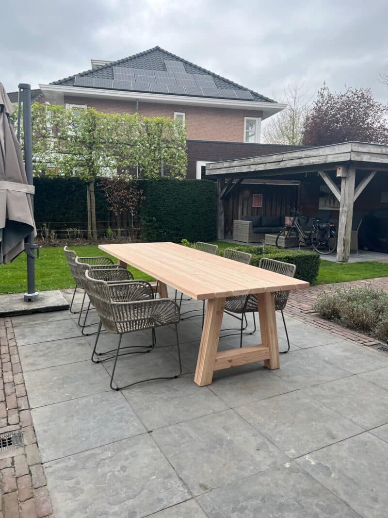 Tuintafel Douglas houten A poot 240x105cm05