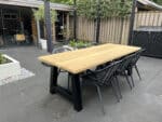 Tuintafel Stel Zelf Samen | Iroko hout | Stalen poten