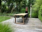 Tuintafel Iroko 240cm 6 personen Trapezium houten poot (2)