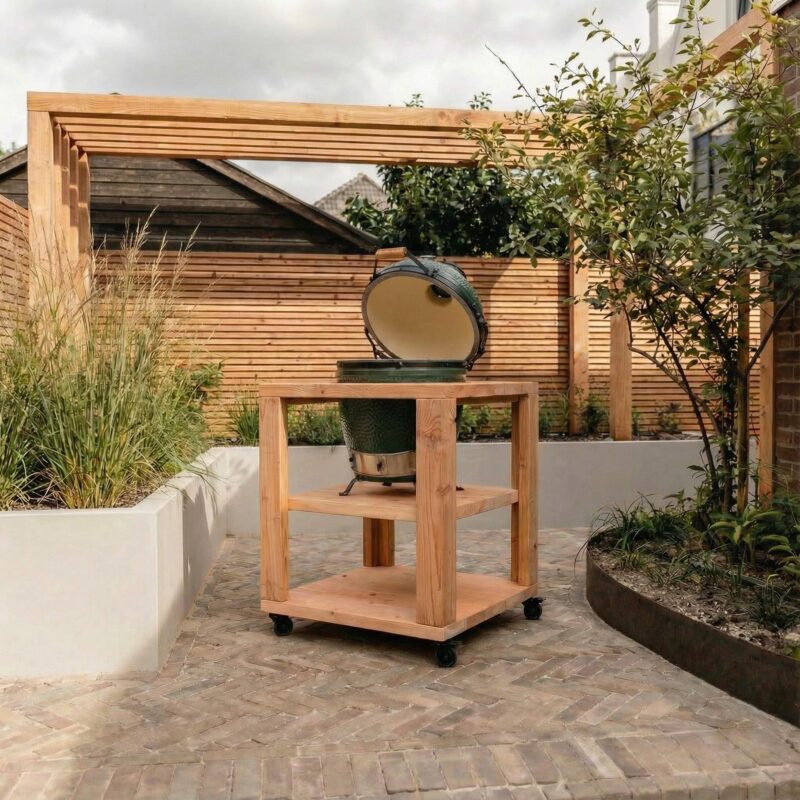 BBQ tafel hout Douglas Denver buitenkeuken kamado