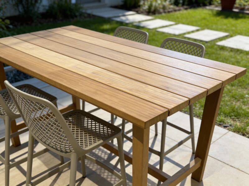 Bartafel Haven Iroko houten poten