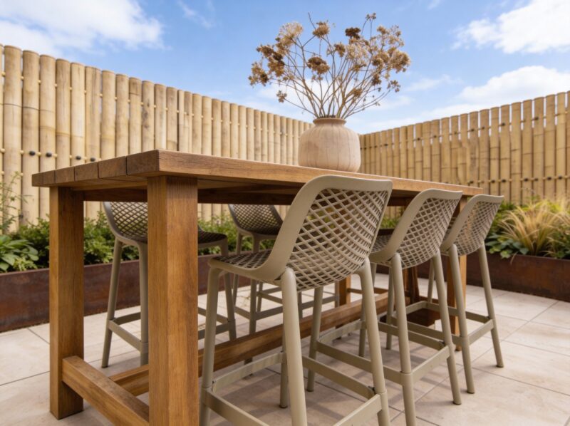 Bartafel Haven Iroko houten poten