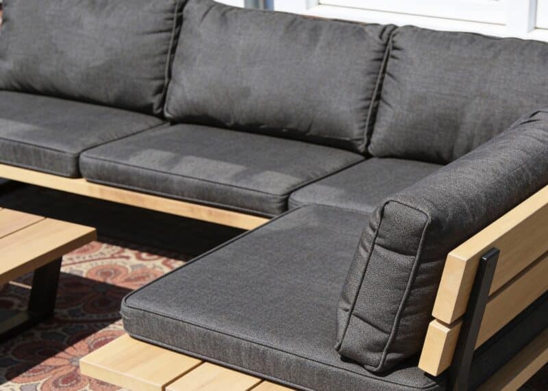 Loungeset Anne Iroko met kussens 5 personen_