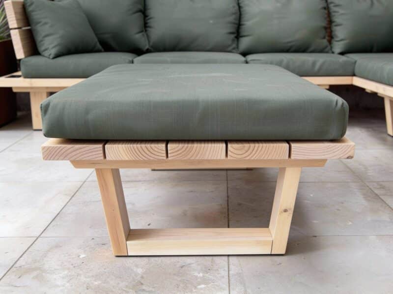 hocker en bijzettafel Douglas met kussen